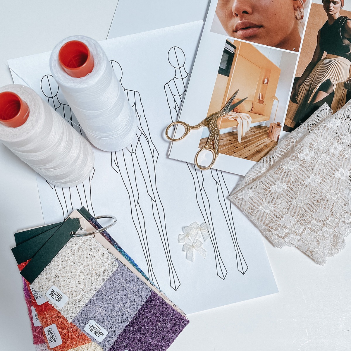 verschiedene Stoffmuster aus einer Speidel Kollektion