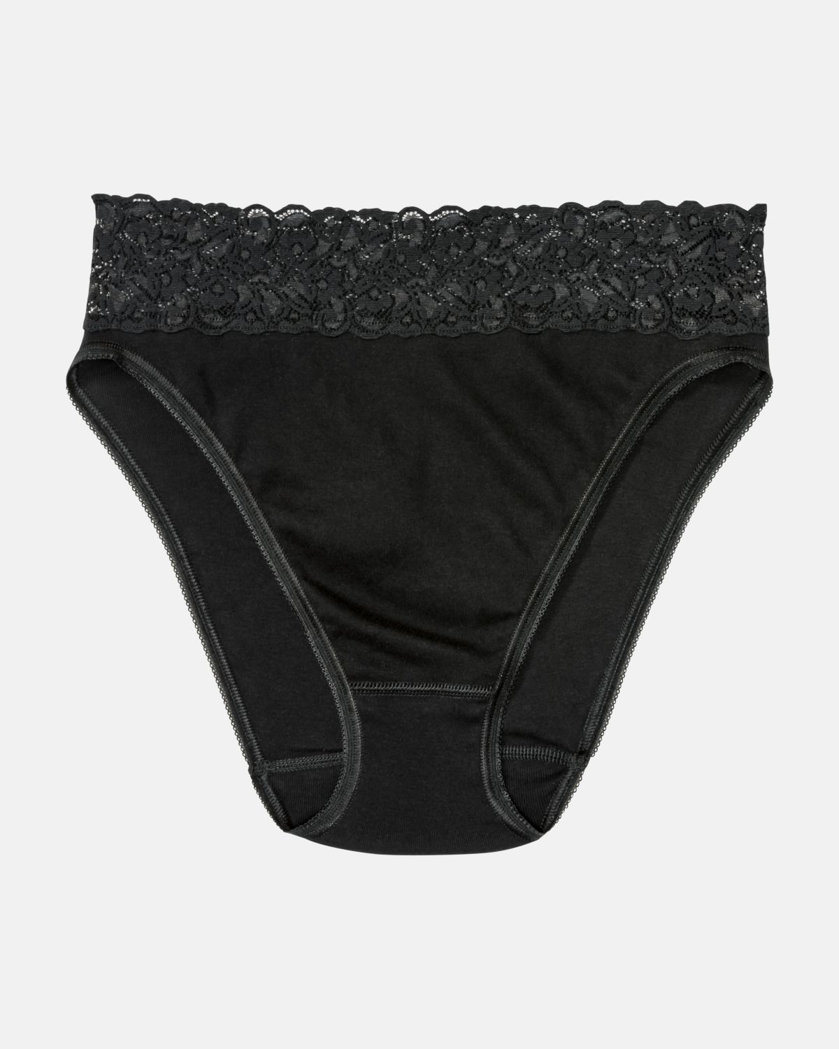 Jazzpant in schwarz aus der Serie Britta, flach auf einer Oberfläche liegend.