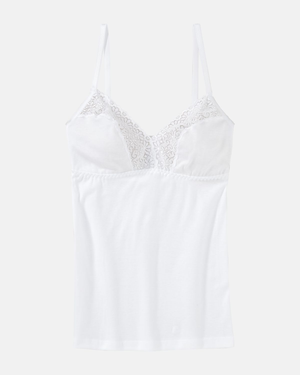 BH Hemd in weiß aus der Serie Natalie, flach auf einer Oberfläche liegend.