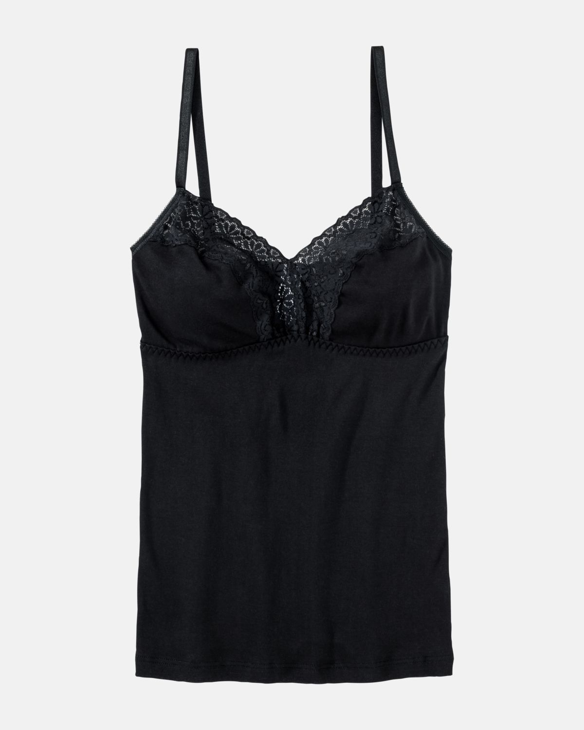 BH Hemd in schwarz aus der Serie Natalie, flach auf einer Oberfläche liegend.