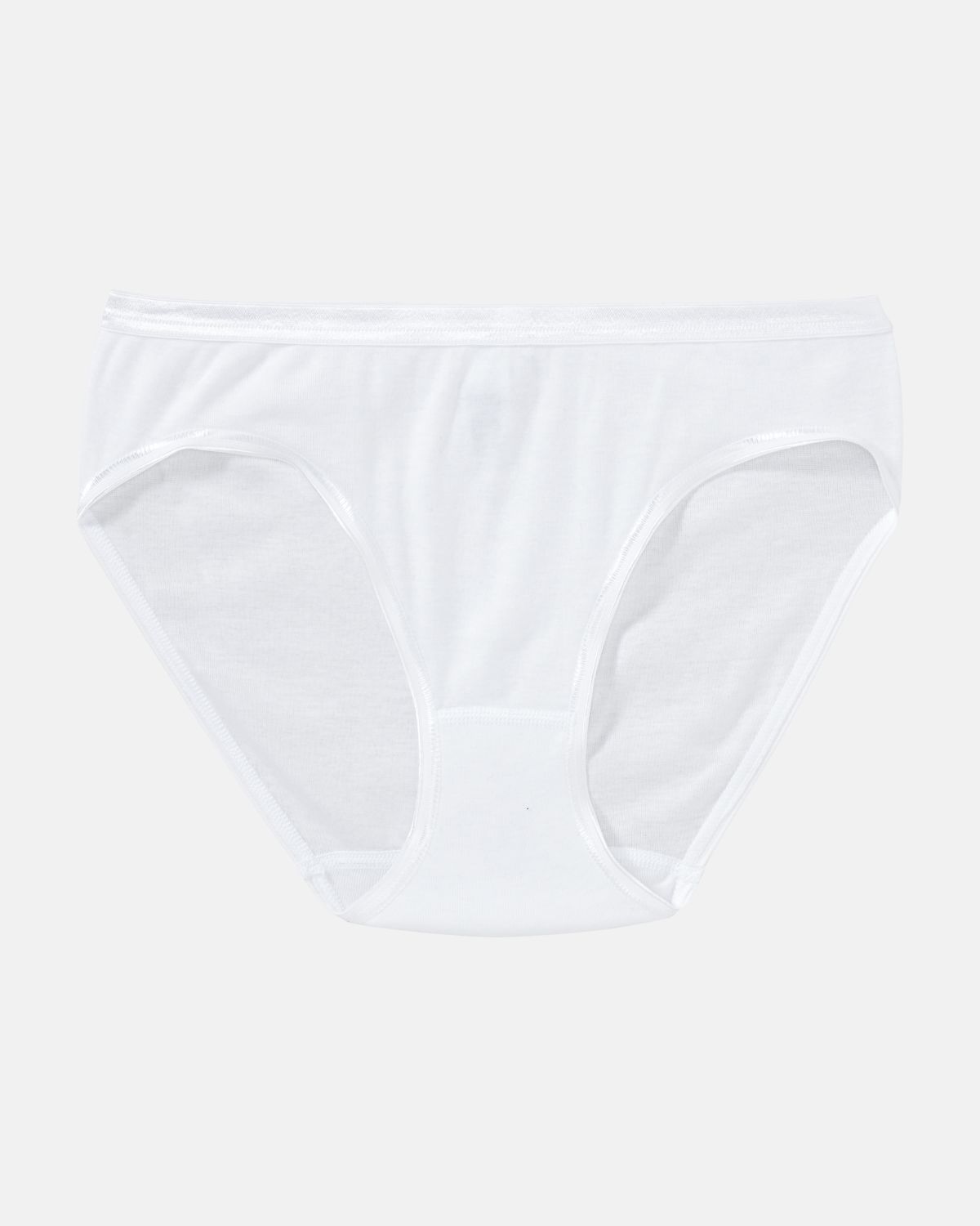 Minislip in weiß aus der Serie Natascha, flach auf einer Oberfläche liegend.