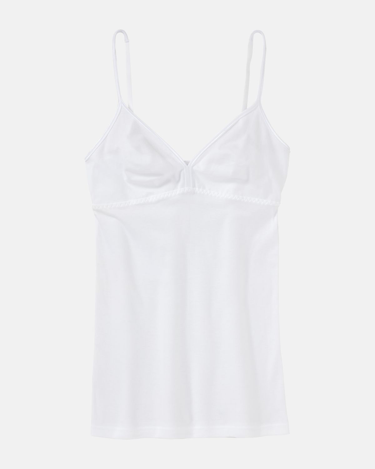 BH Hemd gemoldet in weiß aus der Serie Natascha, flach auf einer Oberfläche liegend.
