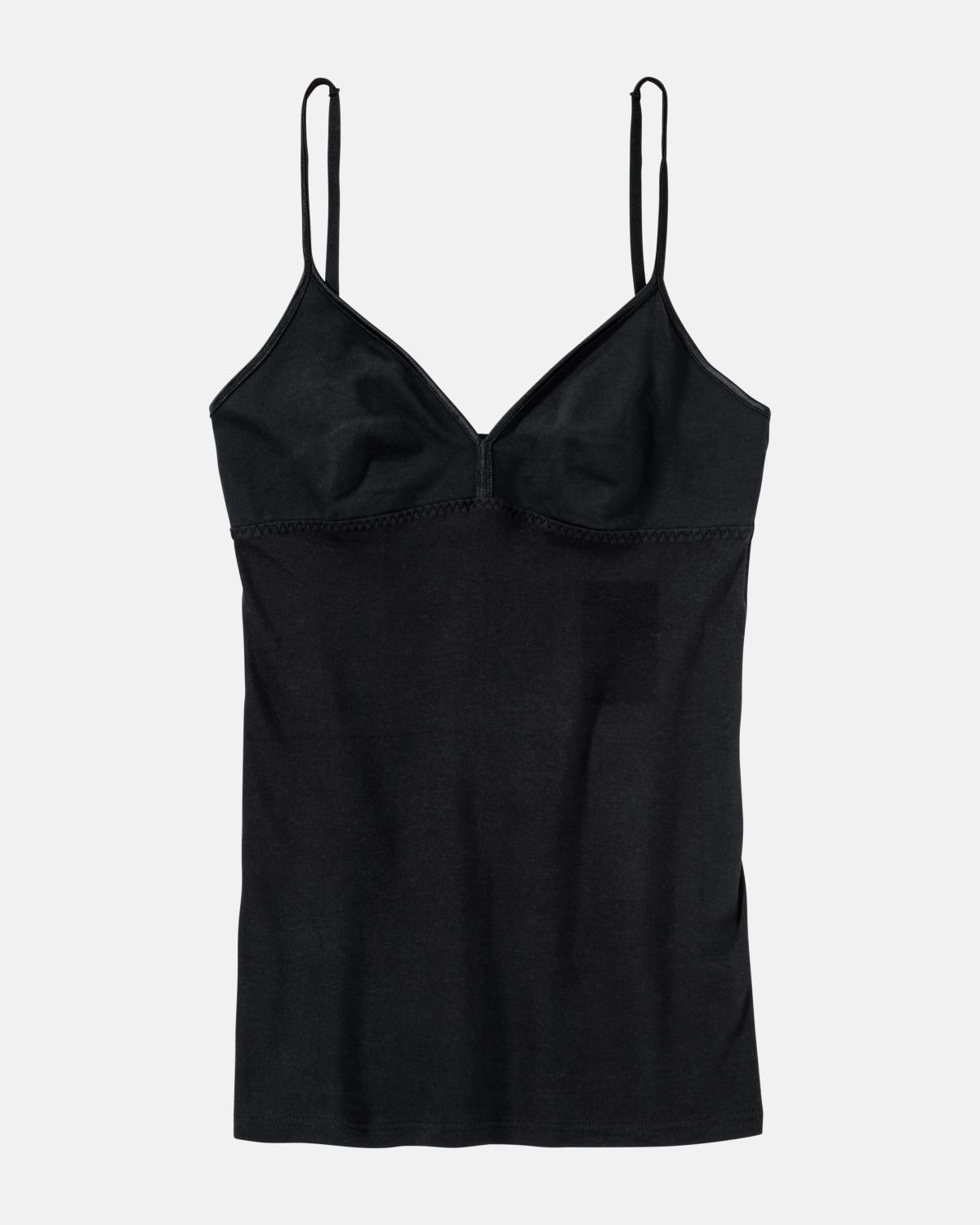 BH Hemd gemoldet in schwarz aus der Serie Natascha, flach auf einer Oberfläche liegend.