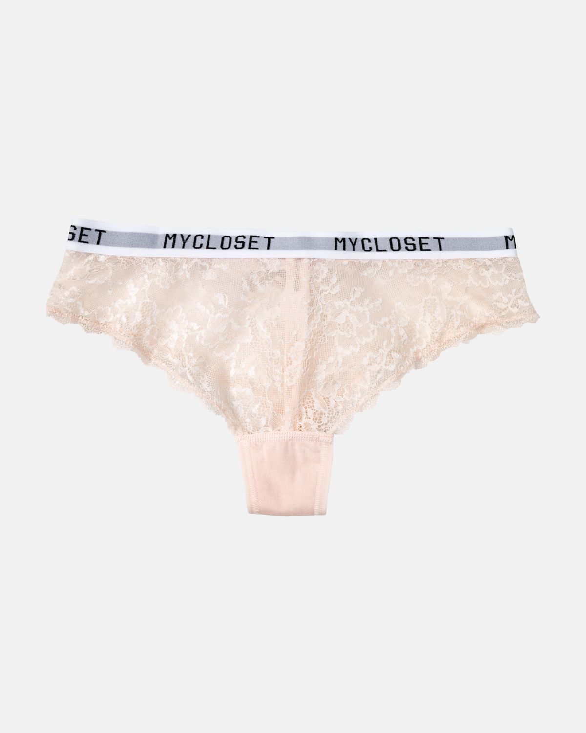 Brazilstring in lychee aus der Serie Logo Lover, flach auf einer Oberfläche liegend.