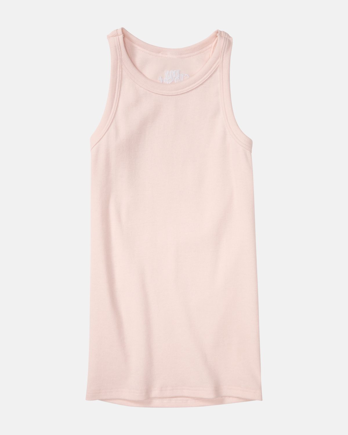 Tank Top in lychee aus der Serie Logo Lover, flach auf einer Oberfläche liegend.