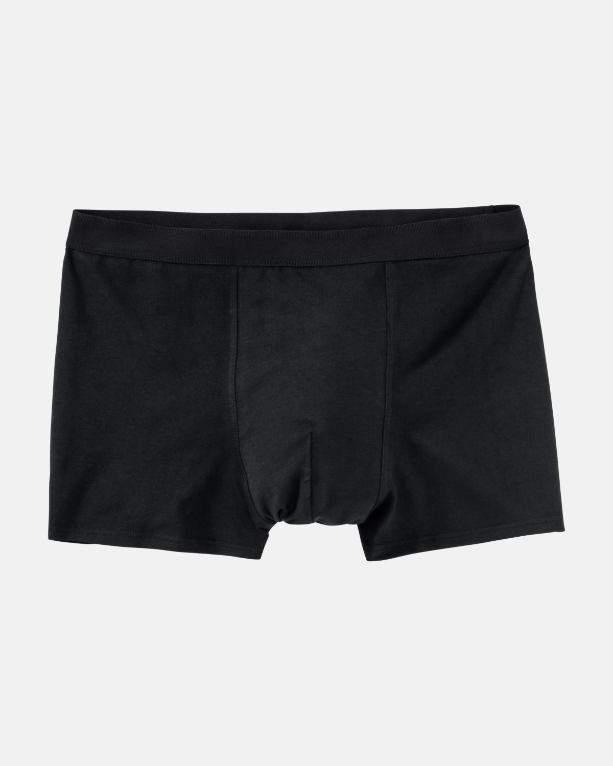 Herren Short in schwarz aus der Serie Classic, flach auf einer Oberfläche liegend.