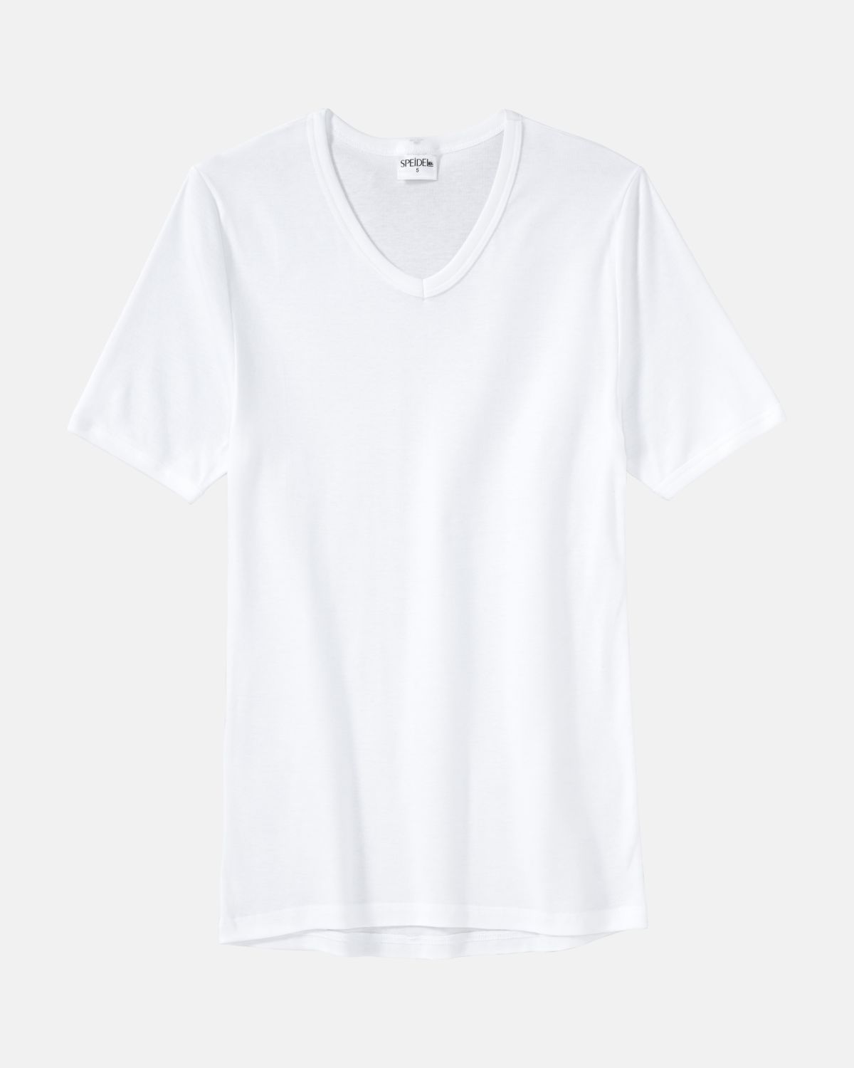 Herrenhemd 1/2 Arm in weiß aus der Serie Classic, flach auf einer Oberfläche liegend.