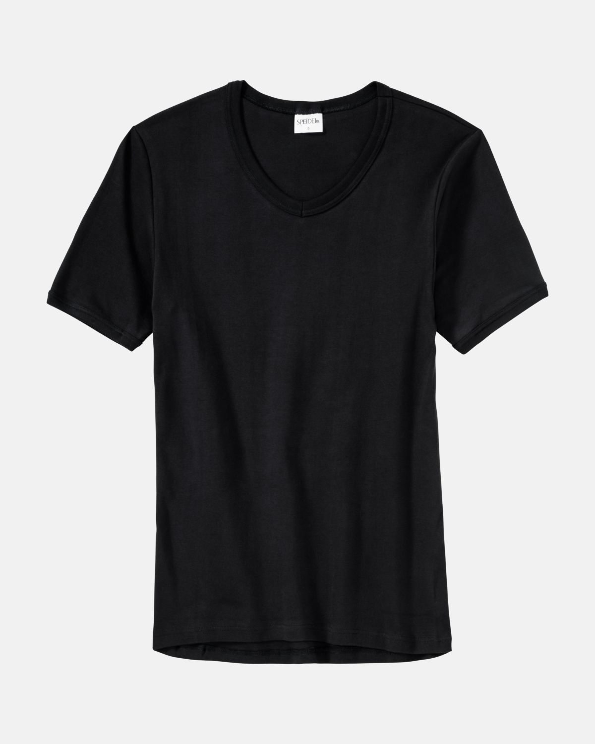 Herrenhemd 1/2 Arm in schwarz aus der Serie Classic, flach auf einer Oberfläche liegend.