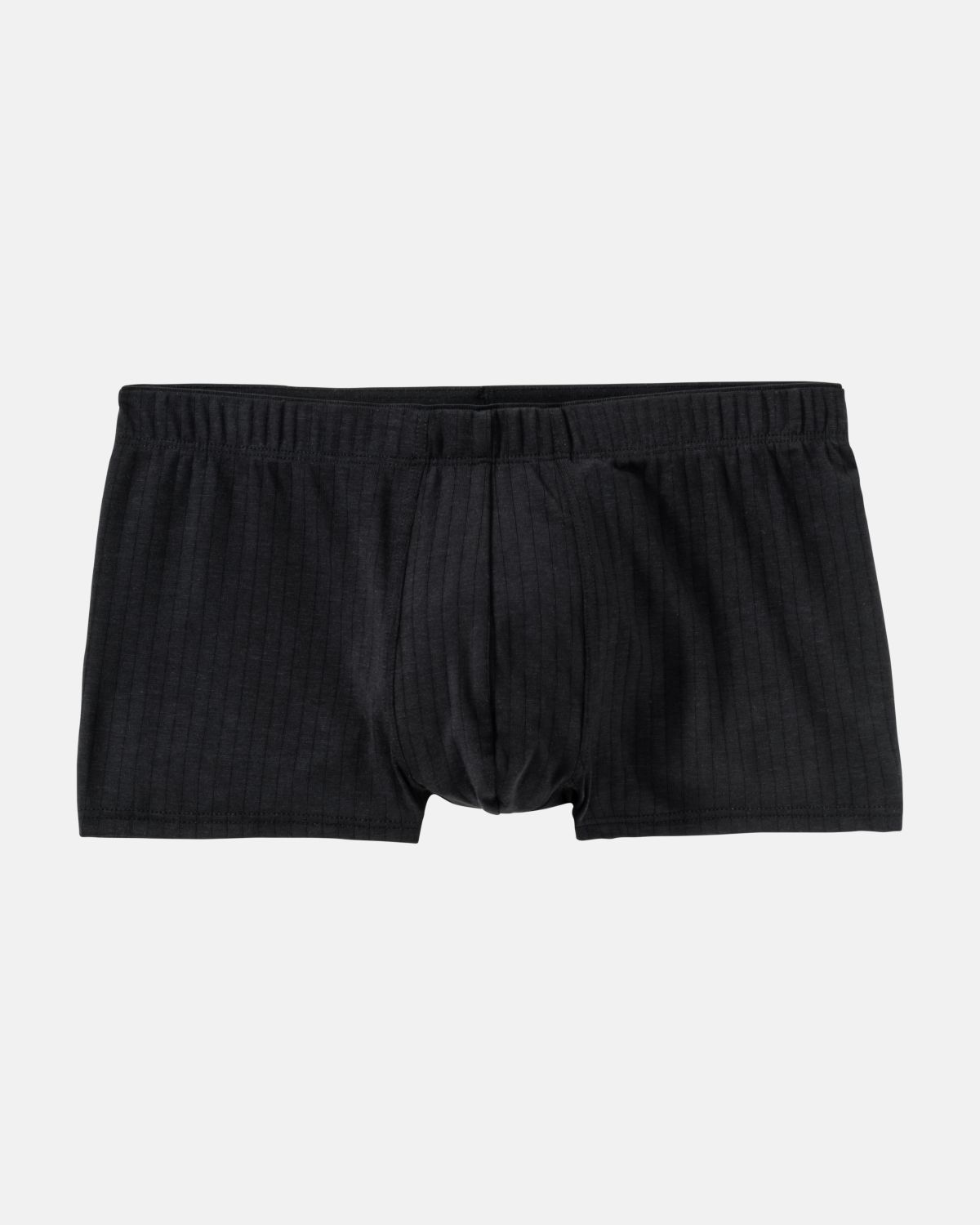 Herren Pant in schwarz aus der Serie sky.line, flach auf einer Oberfläche liegend.