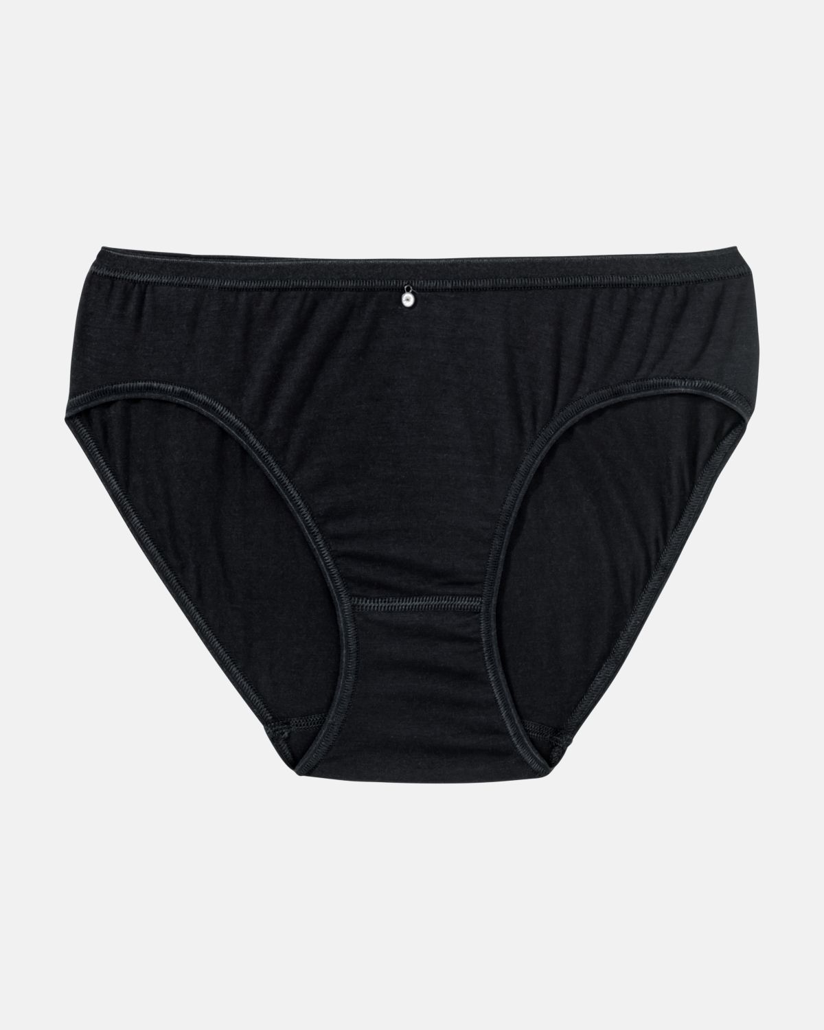 Minislip in schwarz aus der Serie Sensuelle, flach auf einer Oberfläche liegend.