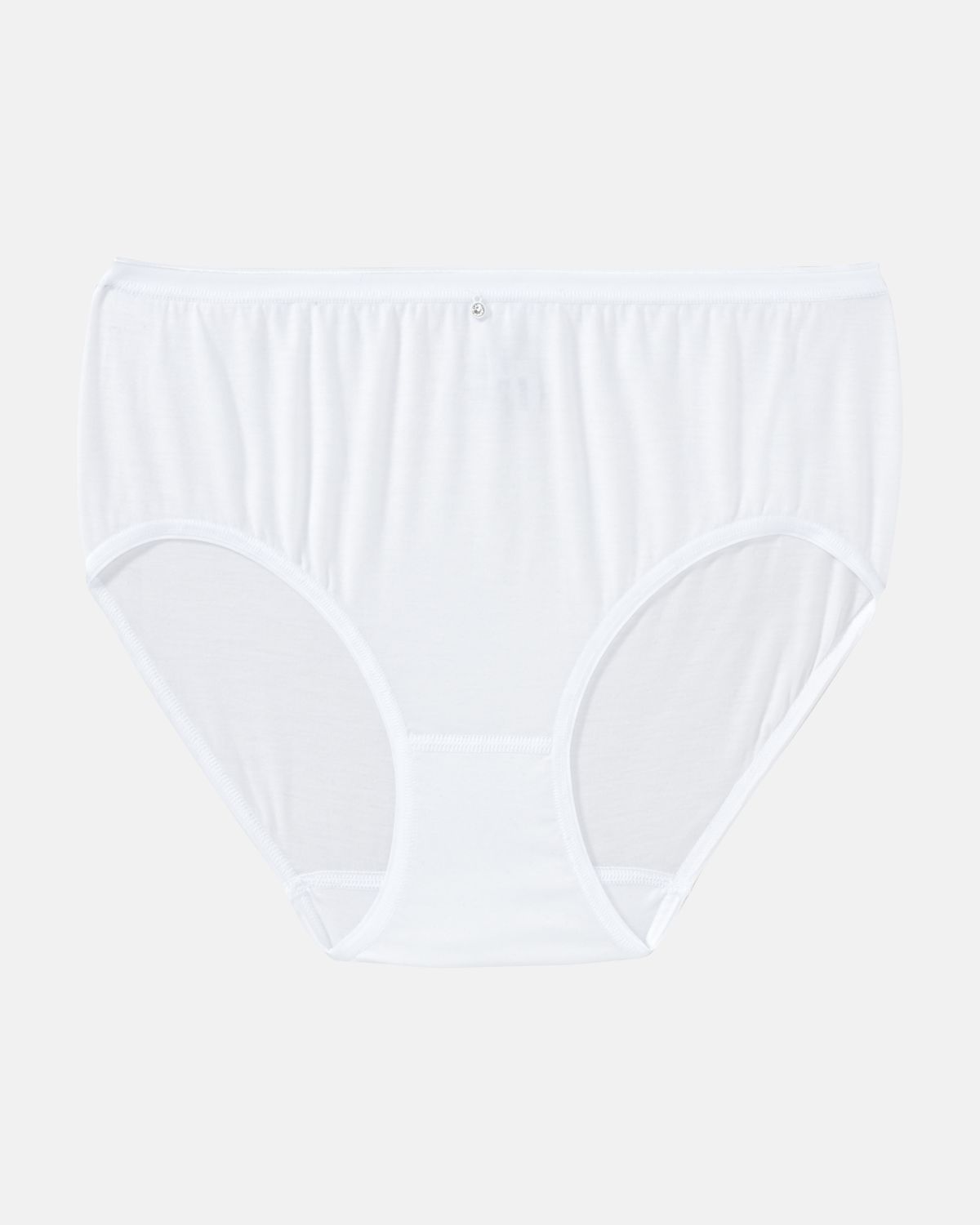 Midislip in weiß aus der Serie Sensuelle, flach auf einer Oberfläche liegend.