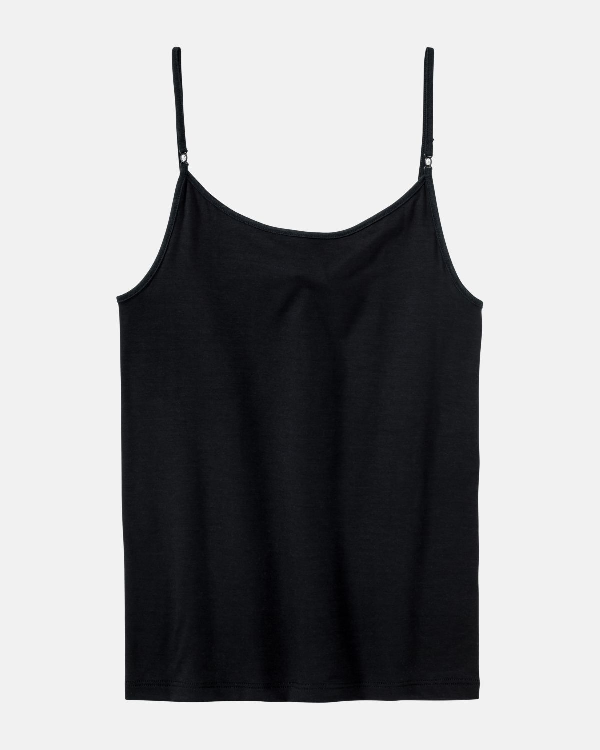 Hemd in schwarz aus der Serie Sensuelle, flach auf einer Oberfläche liegend.