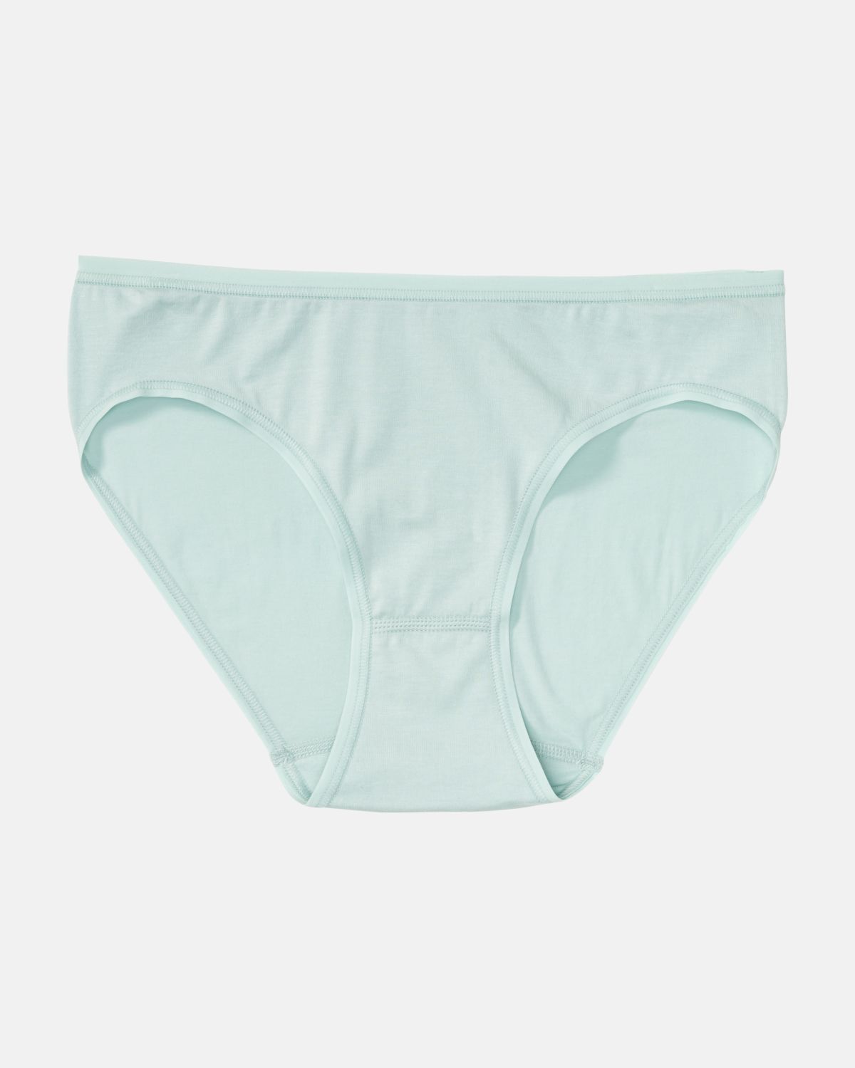 Bikinislip in minze aus der Serie Natural Beauty, flach auf einer Oberfläche liegend.