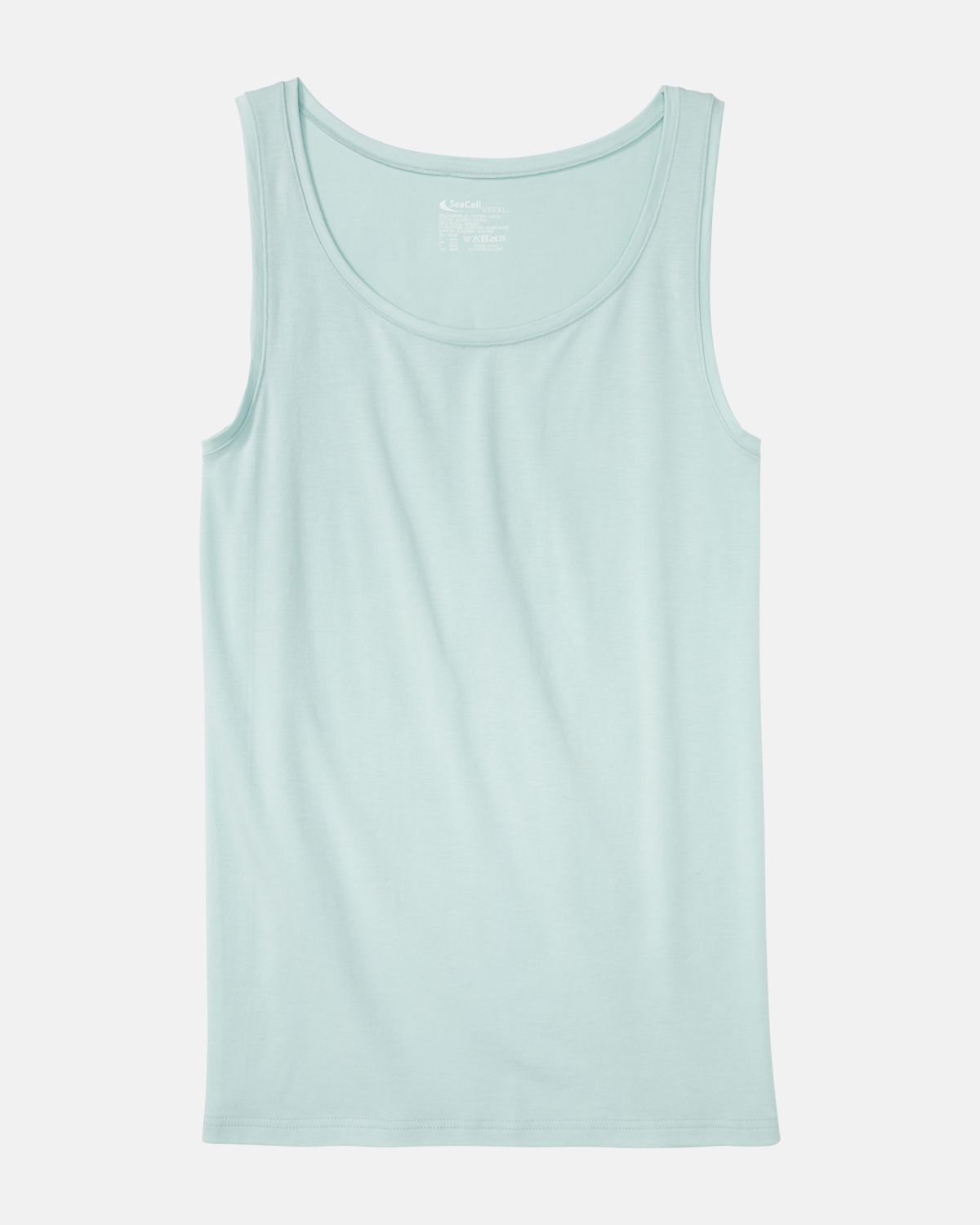 Achseltop in minze aus der Serie Natural Beauty, flach auf einer Oberfläche liegend.