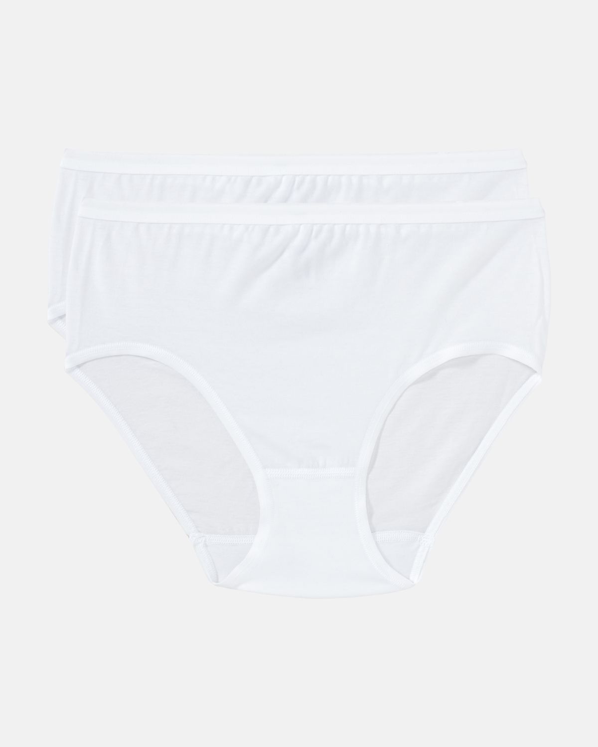 Midislip in weiß aus der Serie Take two, flach auf einer Oberfläche liegend.