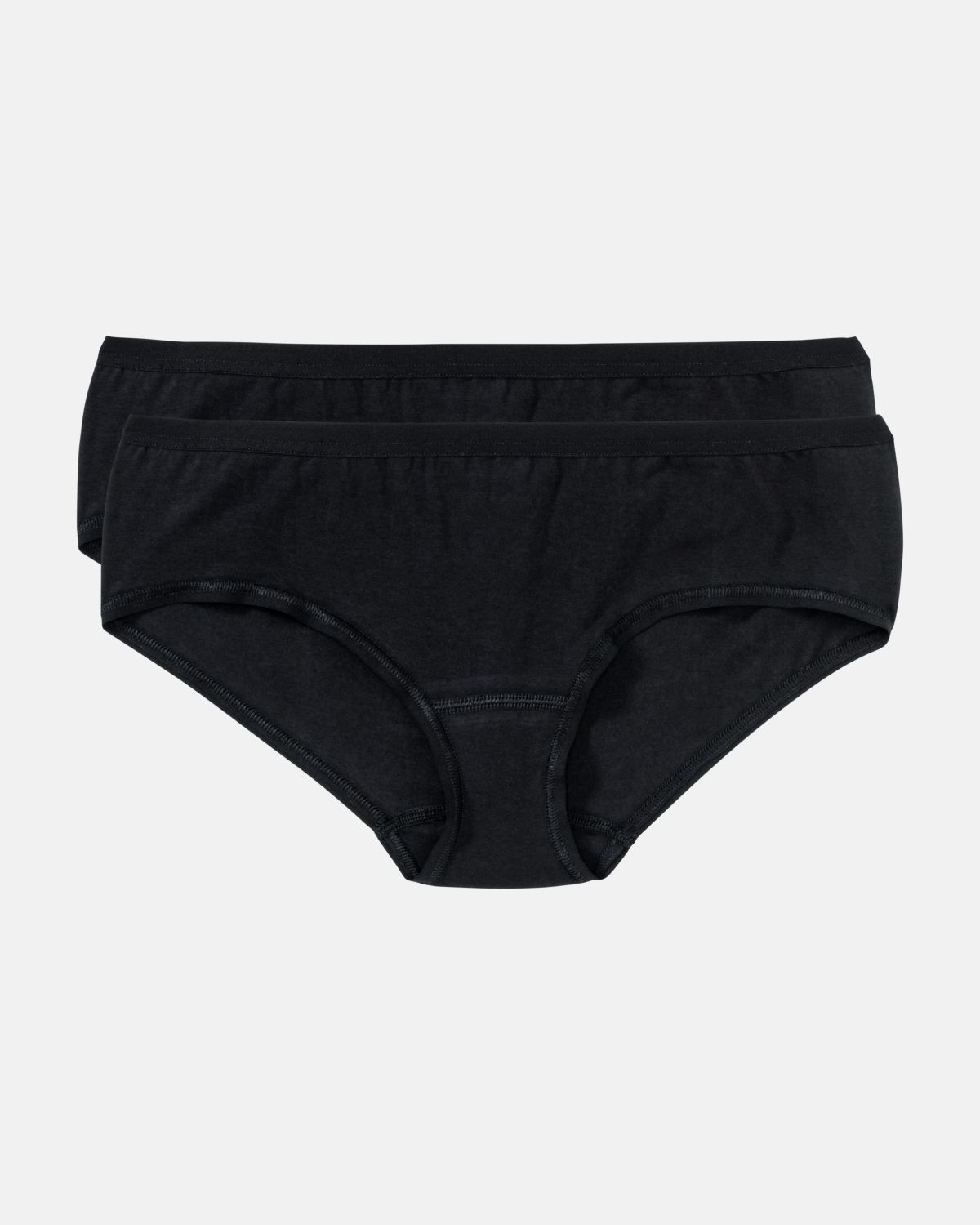 Low Hip in schwarz aus der Serie Take two, flach auf einer Oberfläche liegend.