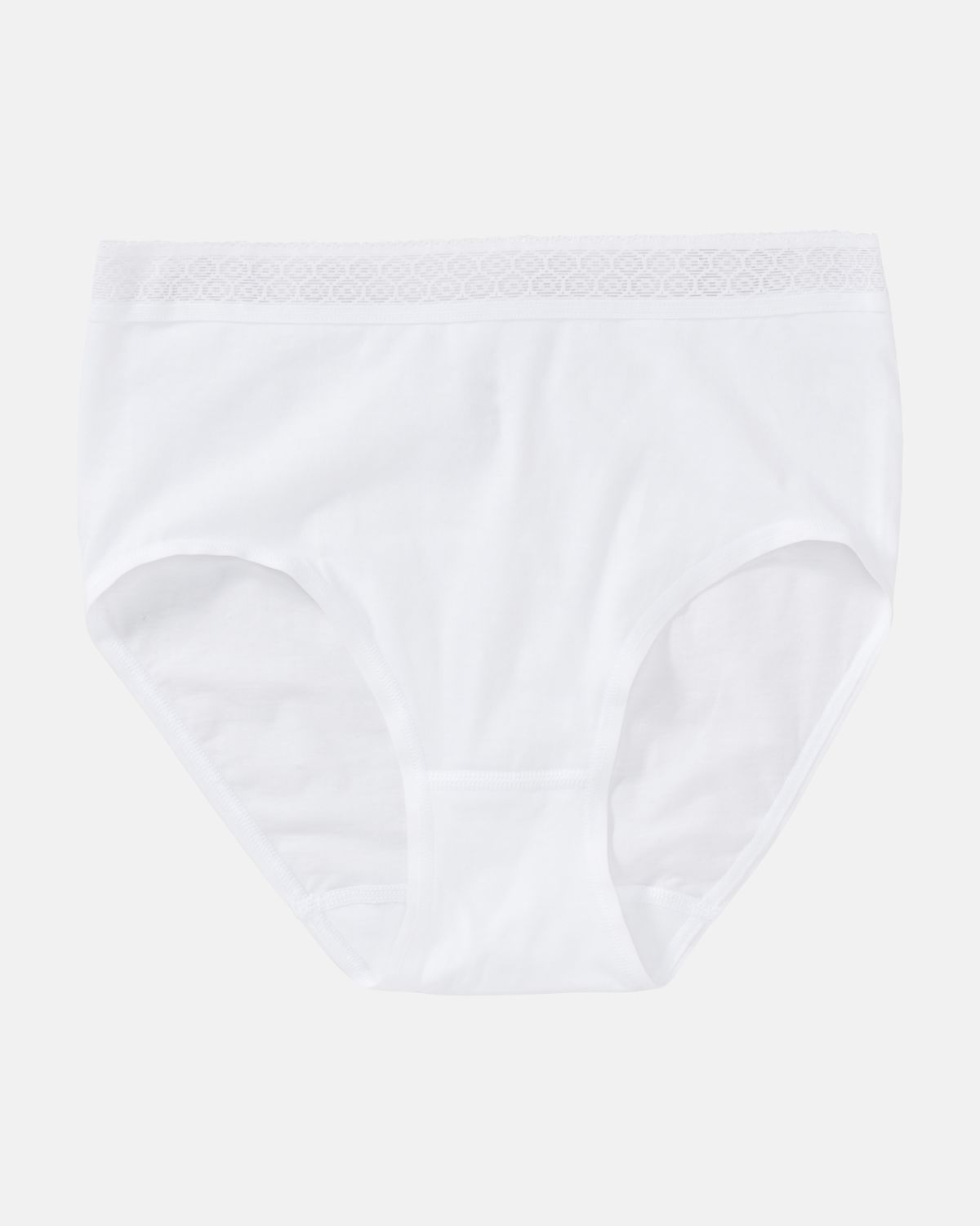 Midislip in weiß aus der Serie Feelin'fine, flach auf einer Oberfläche liegend.