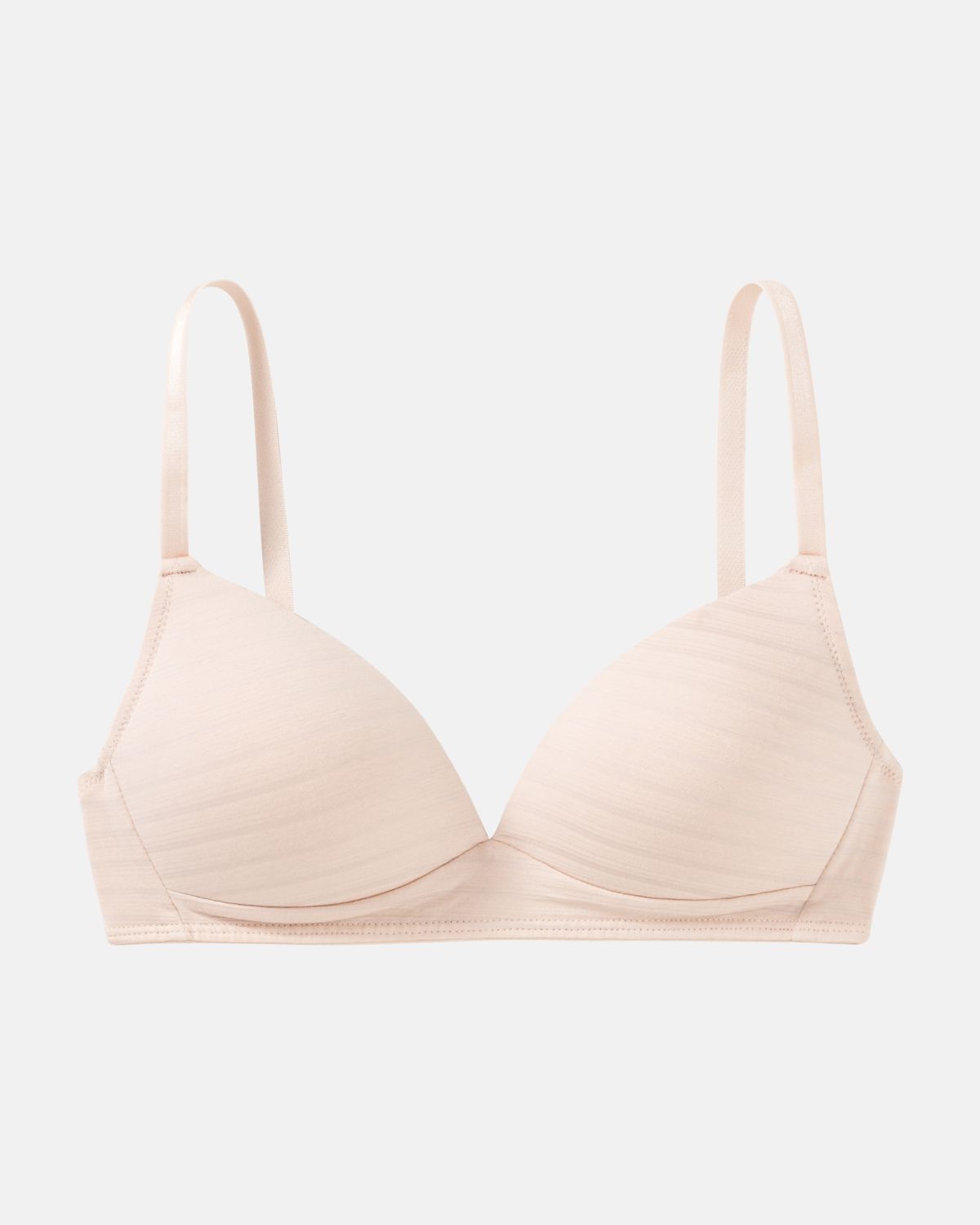 Schalen BH Triangle in honey aus der Serie Cotton&More, flach auf einer Oberfläche liegend.