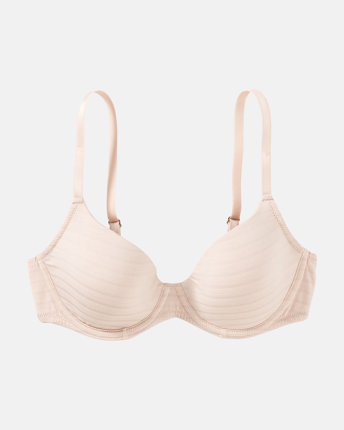 Schalen BH mit Bügel in honey aus der Serie Cotton&More, flach auf einer Oberfläche liegend.