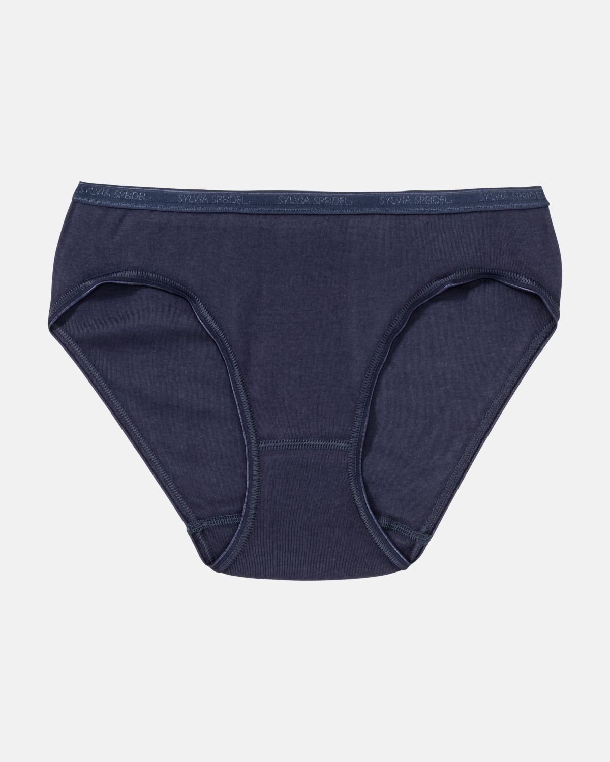 Minislip in blueberry aus der Serie Silke, flach auf einer Oberfläche liegend.