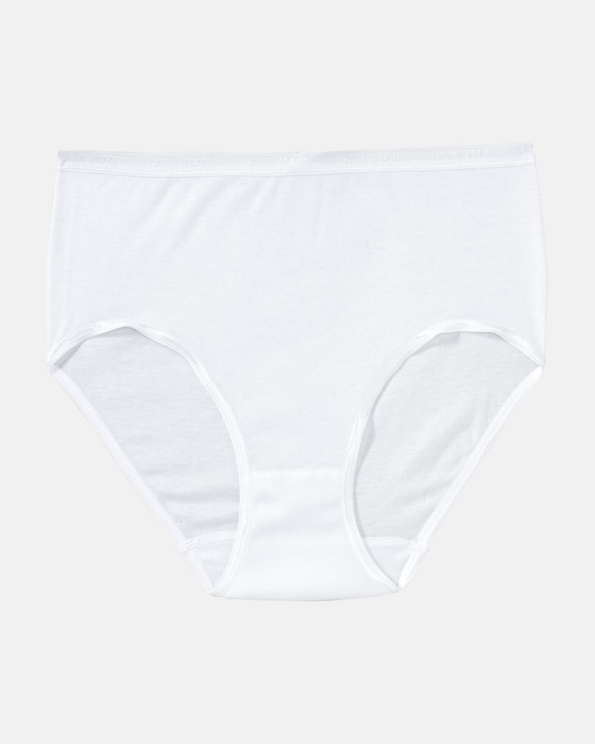 Maxislip in weiß aus der Serie Silke, flach auf einer Oberfläche liegend.