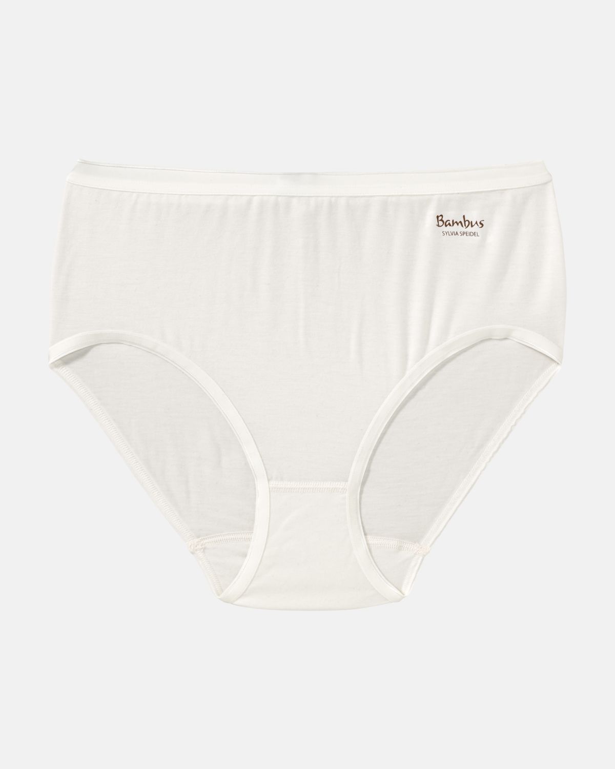 Midislip in elfenbein aus der Serie Swenja, flach auf einer Oberfläche liegend.