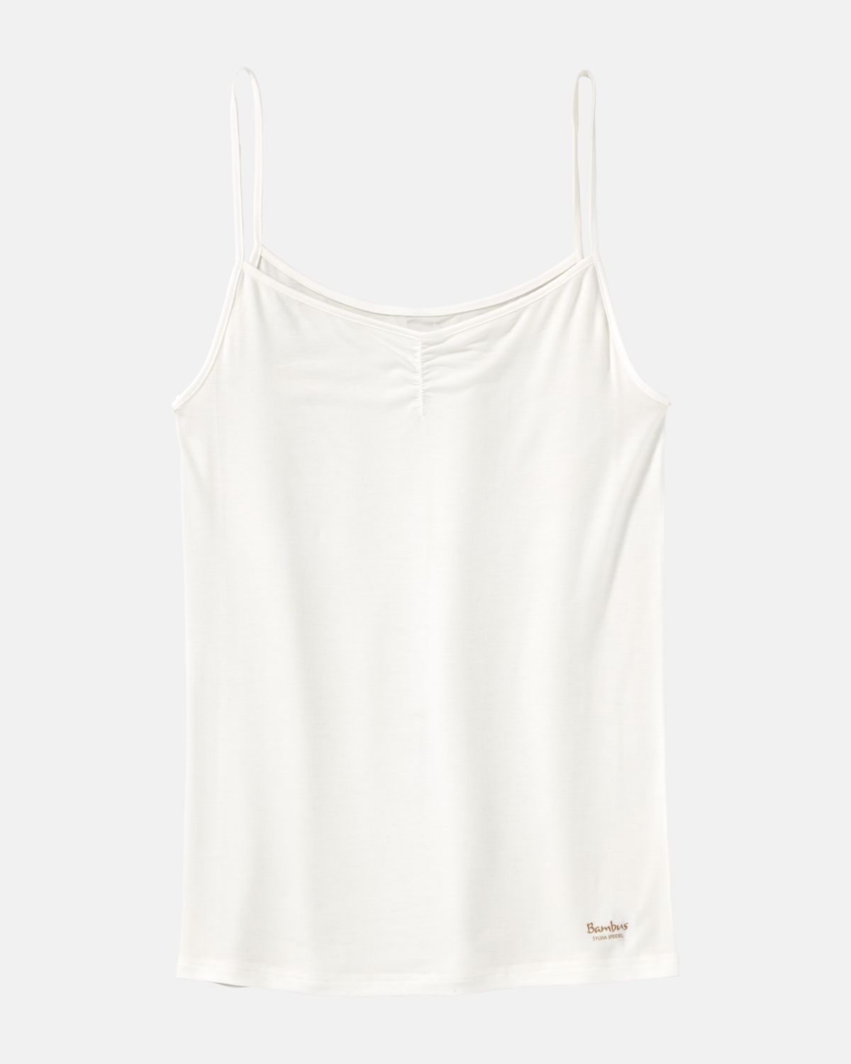 Hemd in elfenbein aus der Serie Swenja, flach auf einer Oberfläche liegend.