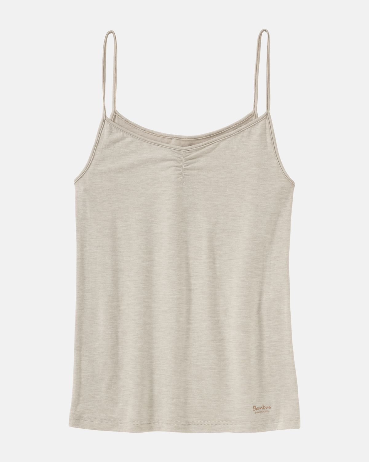 Hemd in ginger mélé aus der Serie Swenja, flach auf einer Oberfläche liegend.