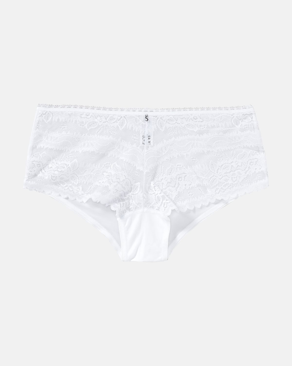 Pant in weiß aus der Serie Silvana, flach auf einer Oberfläche liegend.