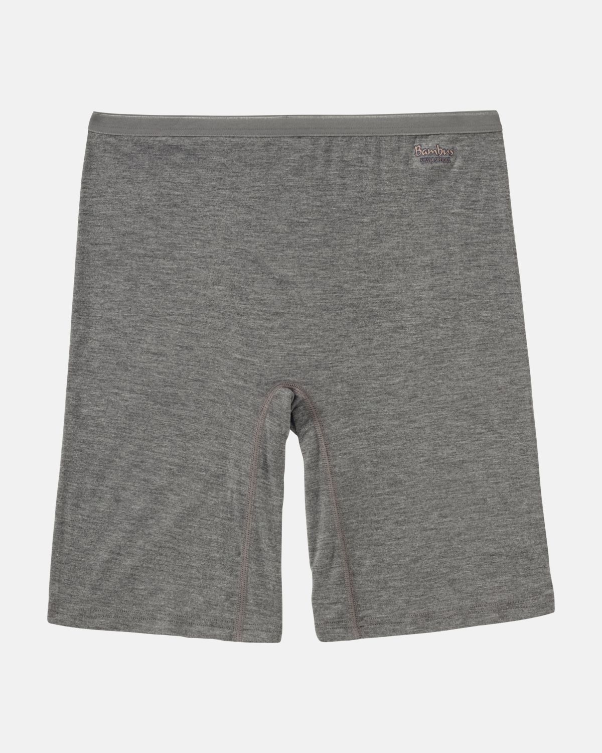 Longpant in grau mélé aus der Serie Swenja, flach auf einer Oberfläche liegend.