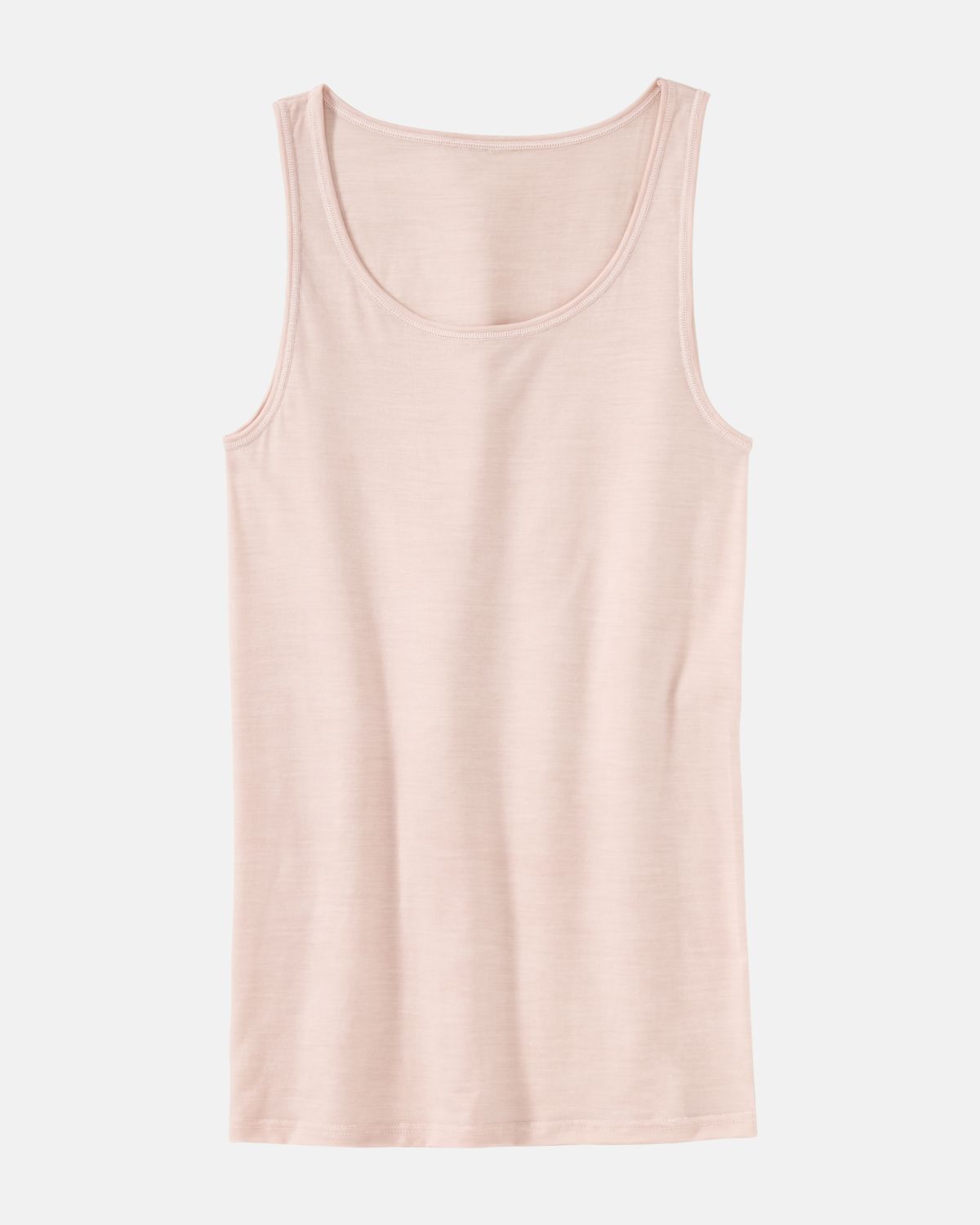 Achselhemd in lychee wool aus der Serie Sanja, flach auf einer Oberfläche liegend.