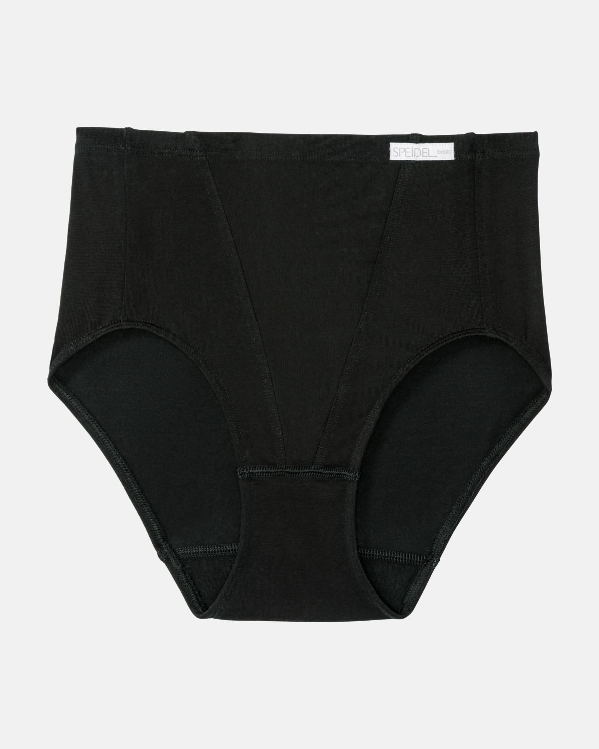 Formslip in schwarz aus der Serie Shape, flach auf einer Oberfläche liegend.