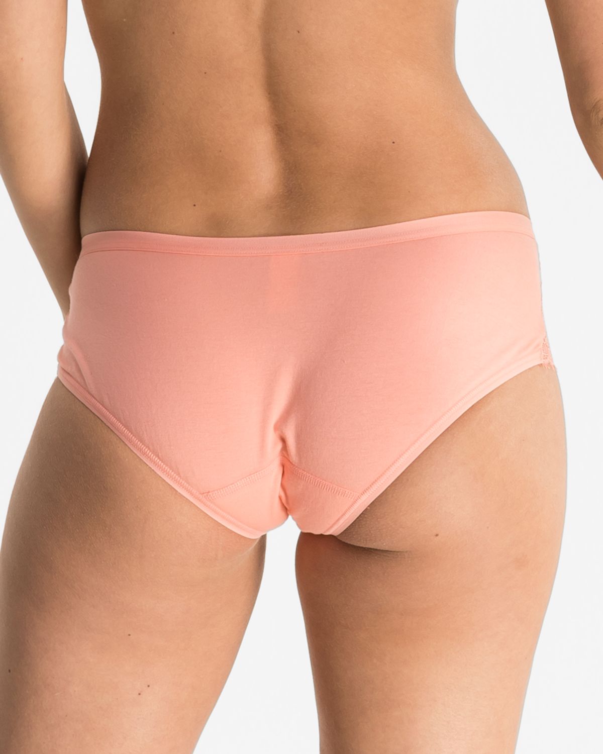 Model trägt Hipster in melone aus der Serie Ronja, Ansicht von hinten.