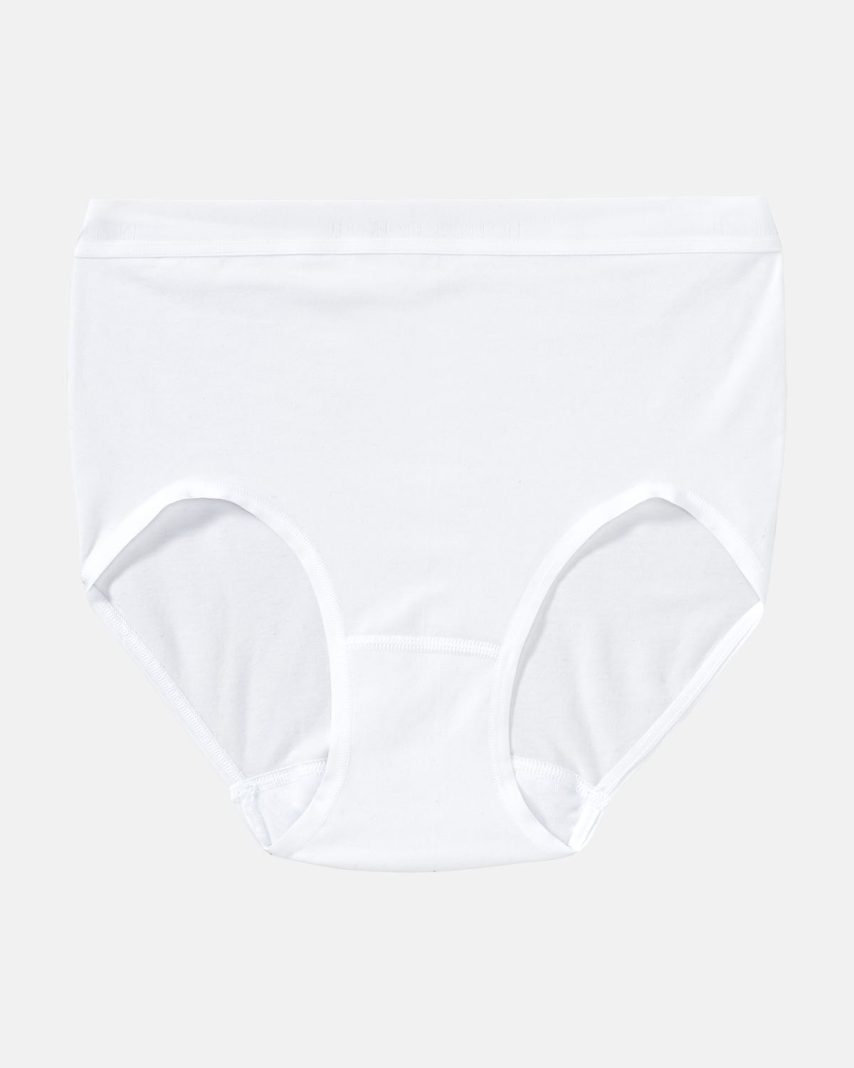 Classic Slip in weiß aus der Serie Inshape Cotton, flach auf einer Oberfläche liegend.