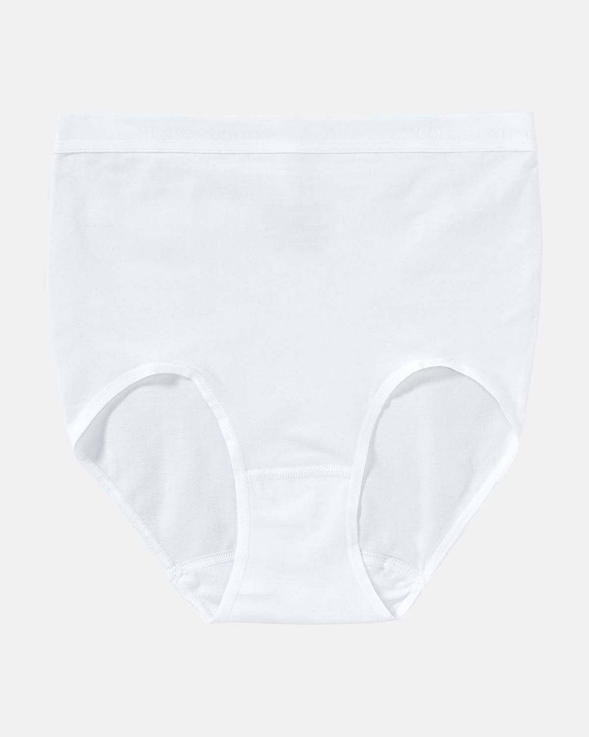 High Waist Slip in weiß aus der Serie Inshape Cotton, flach auf einer Oberfläche liegend.