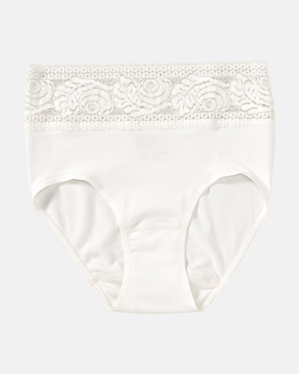 Classic Slip in elfenbein aus der Serie Inshape, flach auf einer Oberfläche liegend.