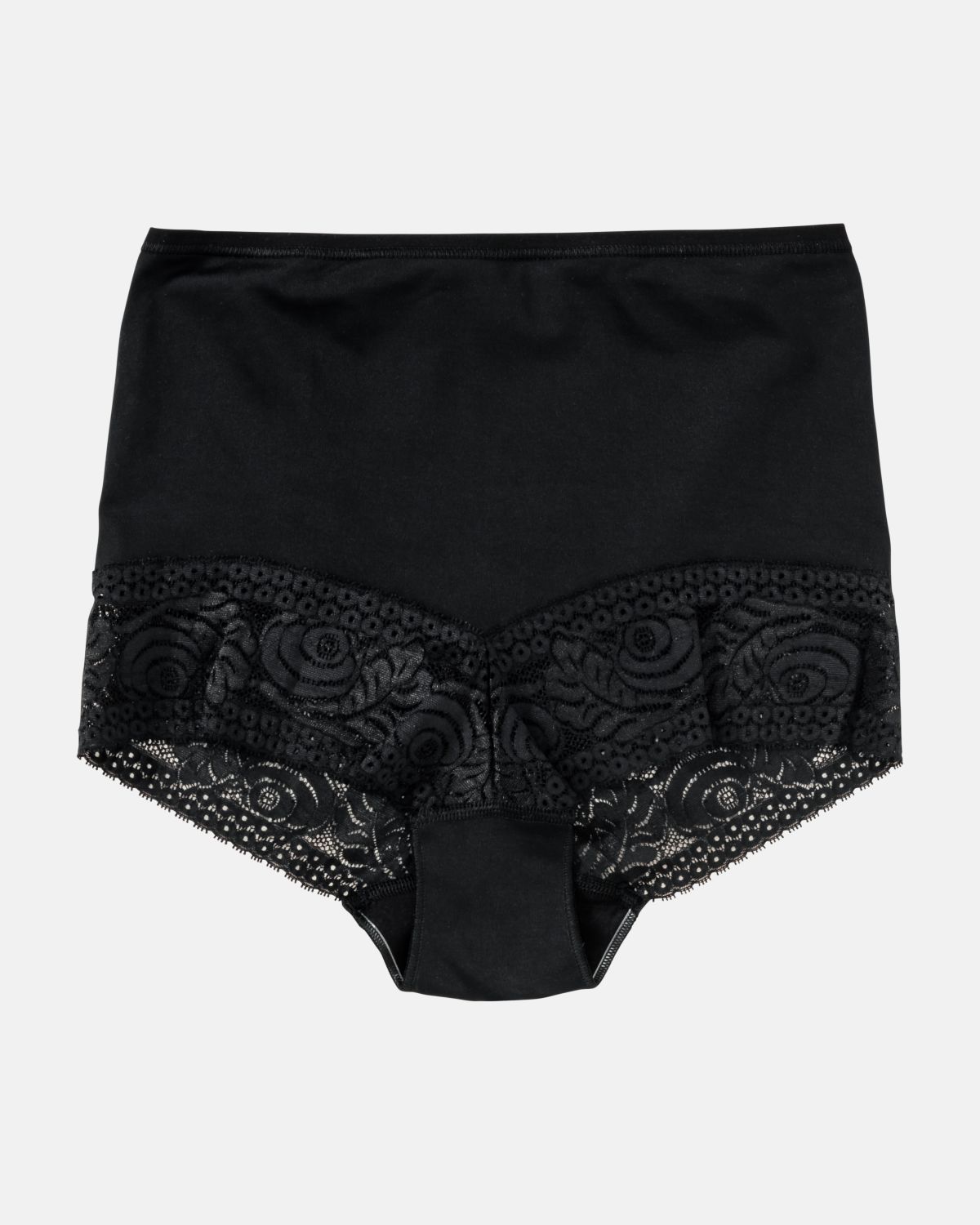 Pant in schwarz aus der Serie Inshape, flach auf einer Oberfläche liegend.