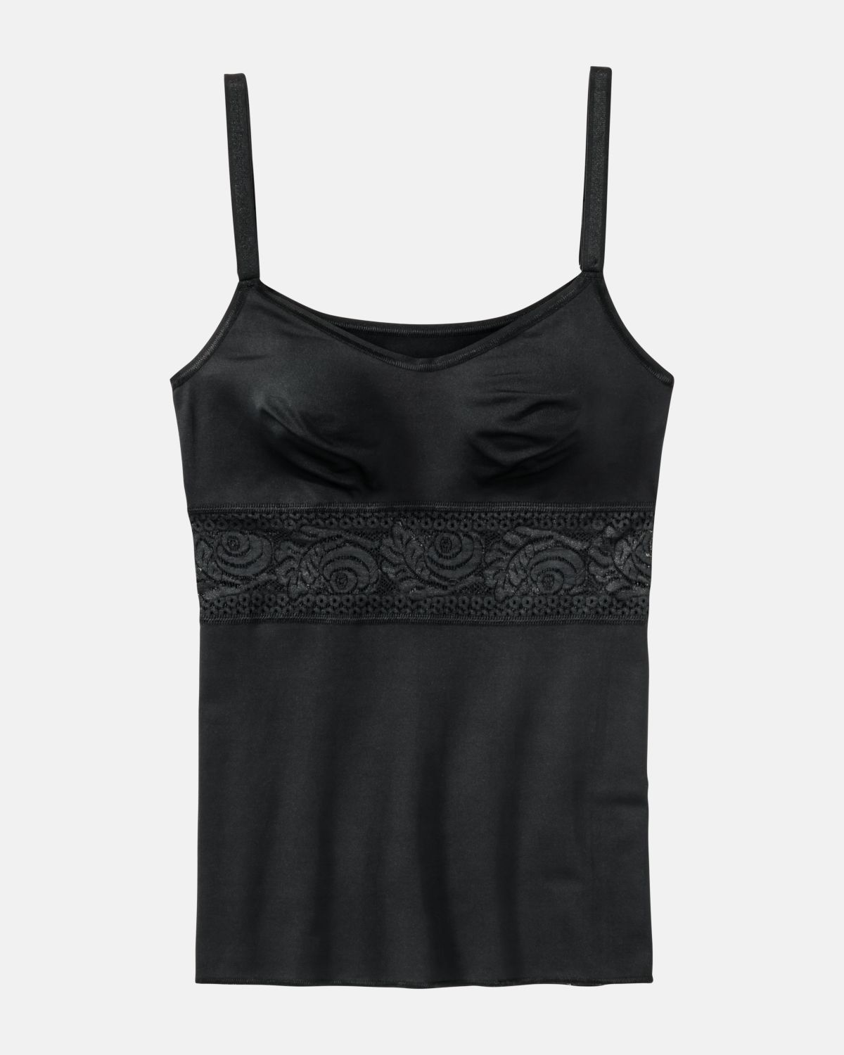 BH Hemd gemoldet in schwarz aus der Serie Inshape, flach auf einer Oberfläche liegend.