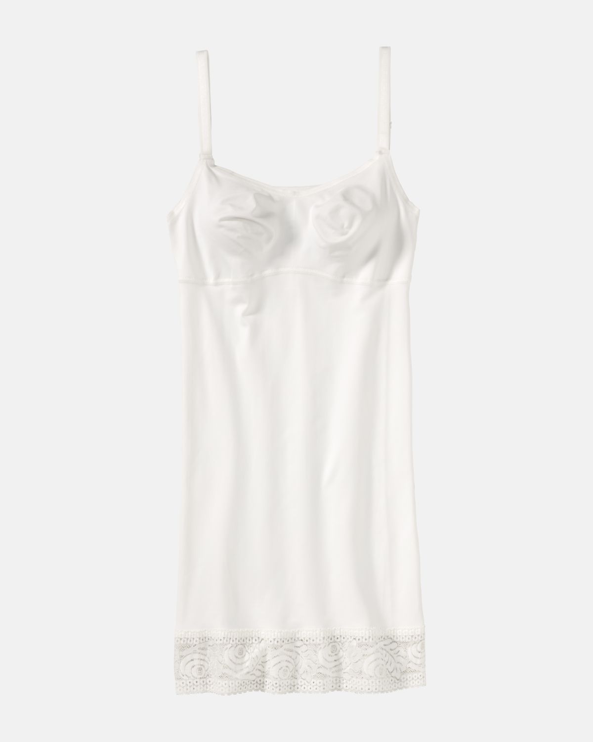 Bodydress gemoldet in elfenbein aus der Serie Inshape, flach auf einer Oberfläche liegend.