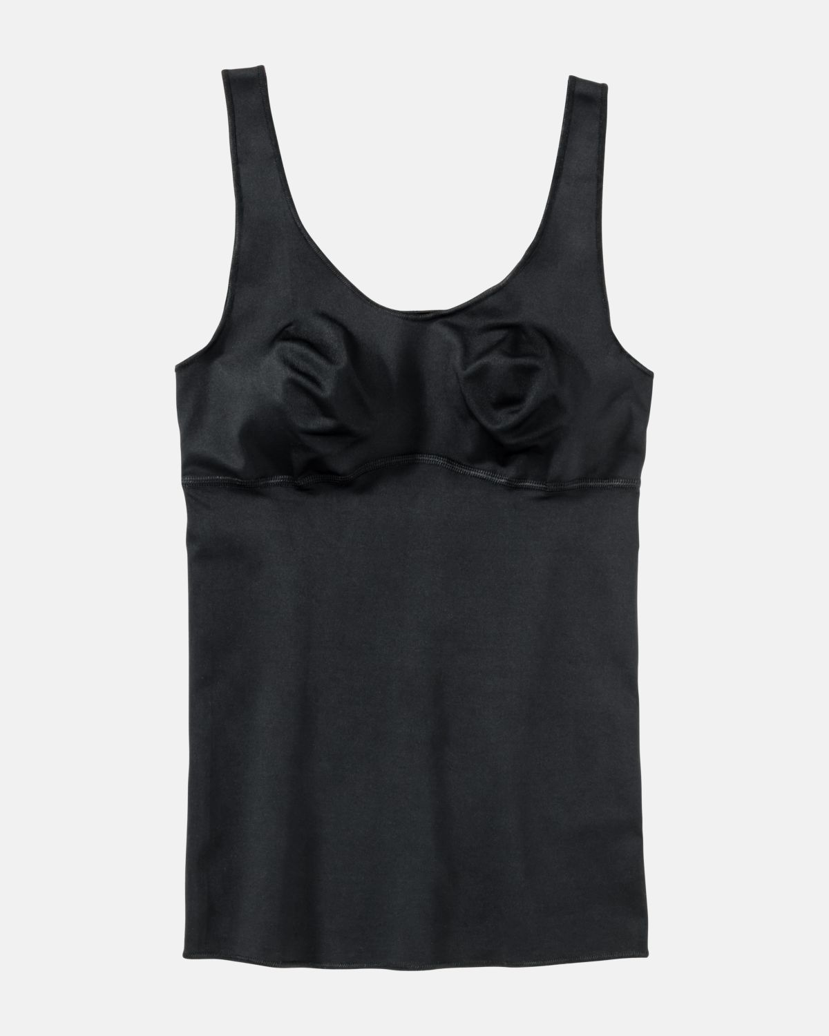 BH Hemd gemoldet in schwarz aus der Serie Inshape, flach auf einer Oberfläche liegend.