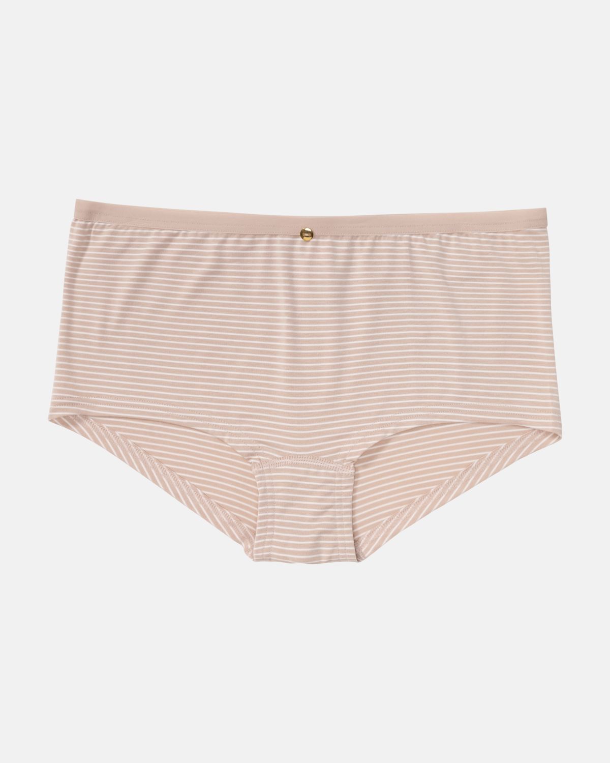 Pant in cashew / off white aus der Serie Rebecca, flach auf einer Oberfläche liegend.