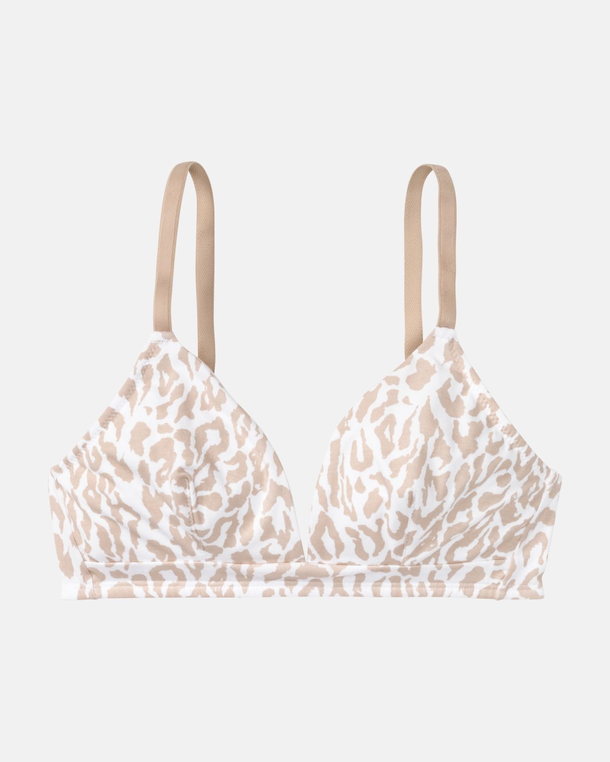 Soft BH in Leo cashew aus der Serie Ricarda, flach auf einer Oberfläche liegend.