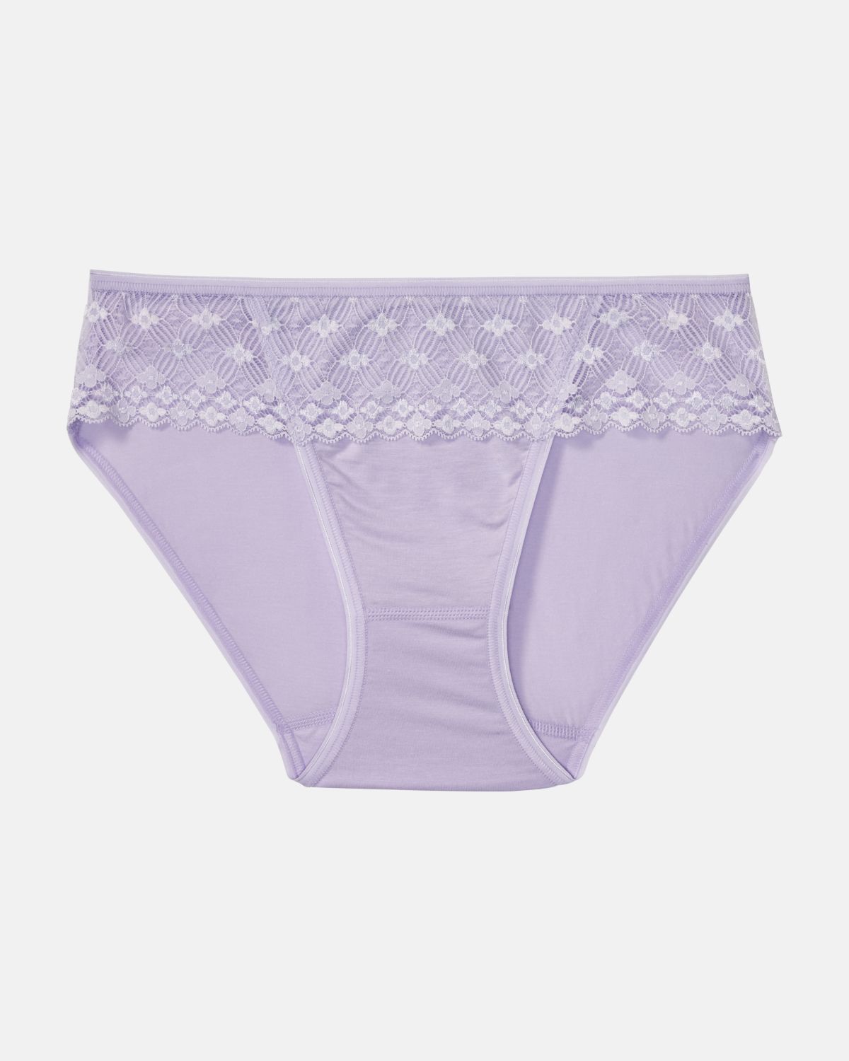 Bikinislip in lavendel aus der Serie Romina, flach auf einer Oberfläche liegend.