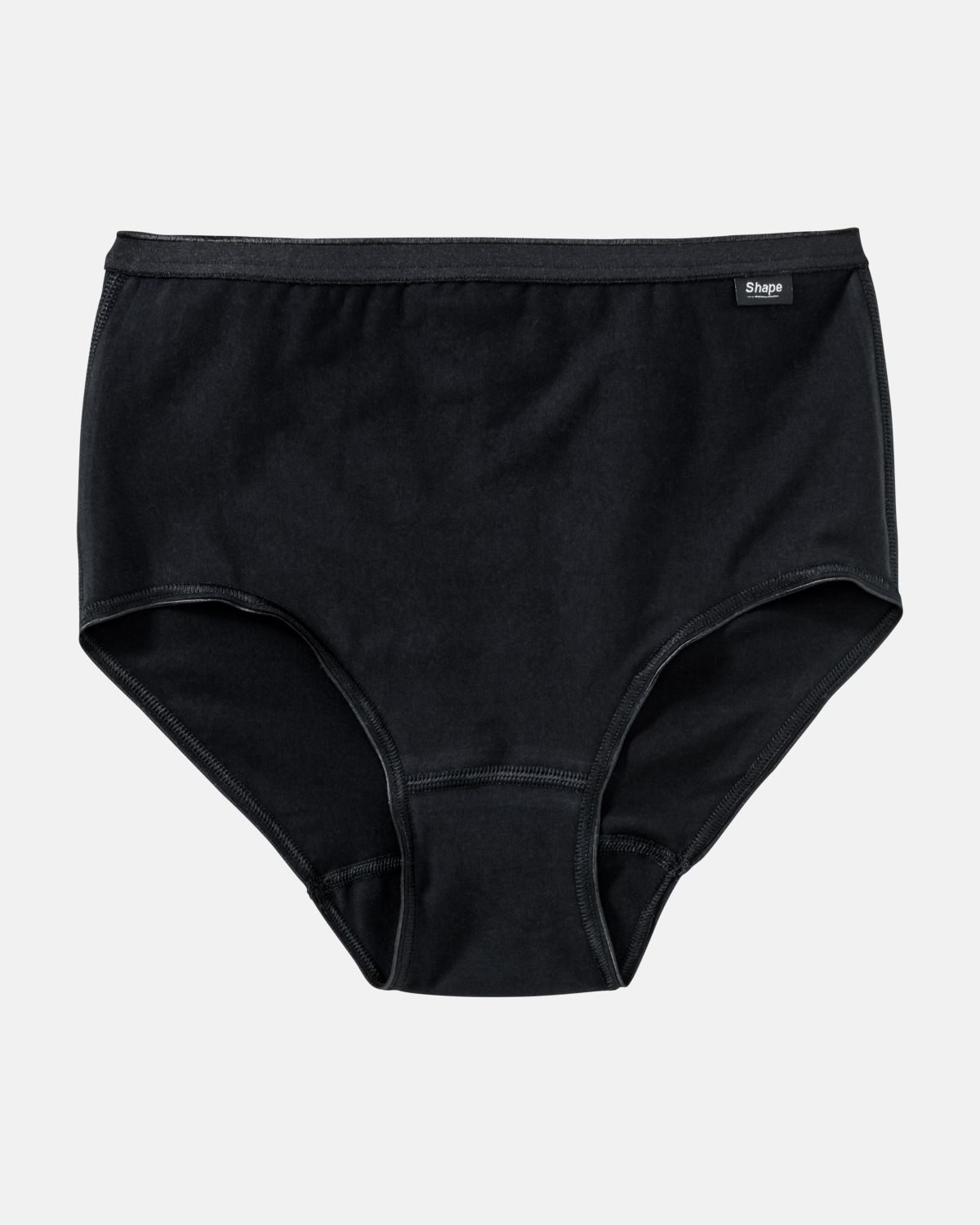 Formslip in schwarz aus der Serie Shape, flach auf einer Oberfläche liegend.