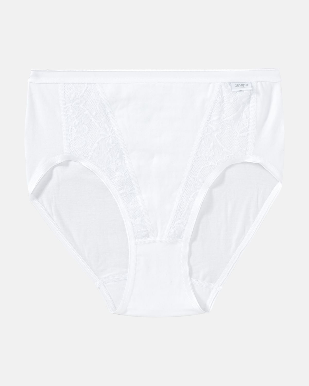 Formslip in weiß aus der Serie Shape, flach auf einer Oberfläche liegend.