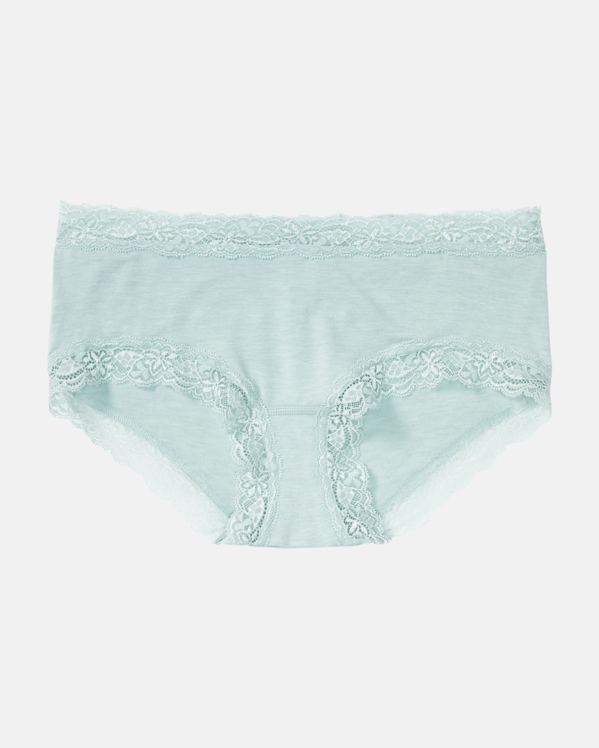 Hipster in minze mélé aus der Serie Rahel, flach auf einer Oberfläche liegend.