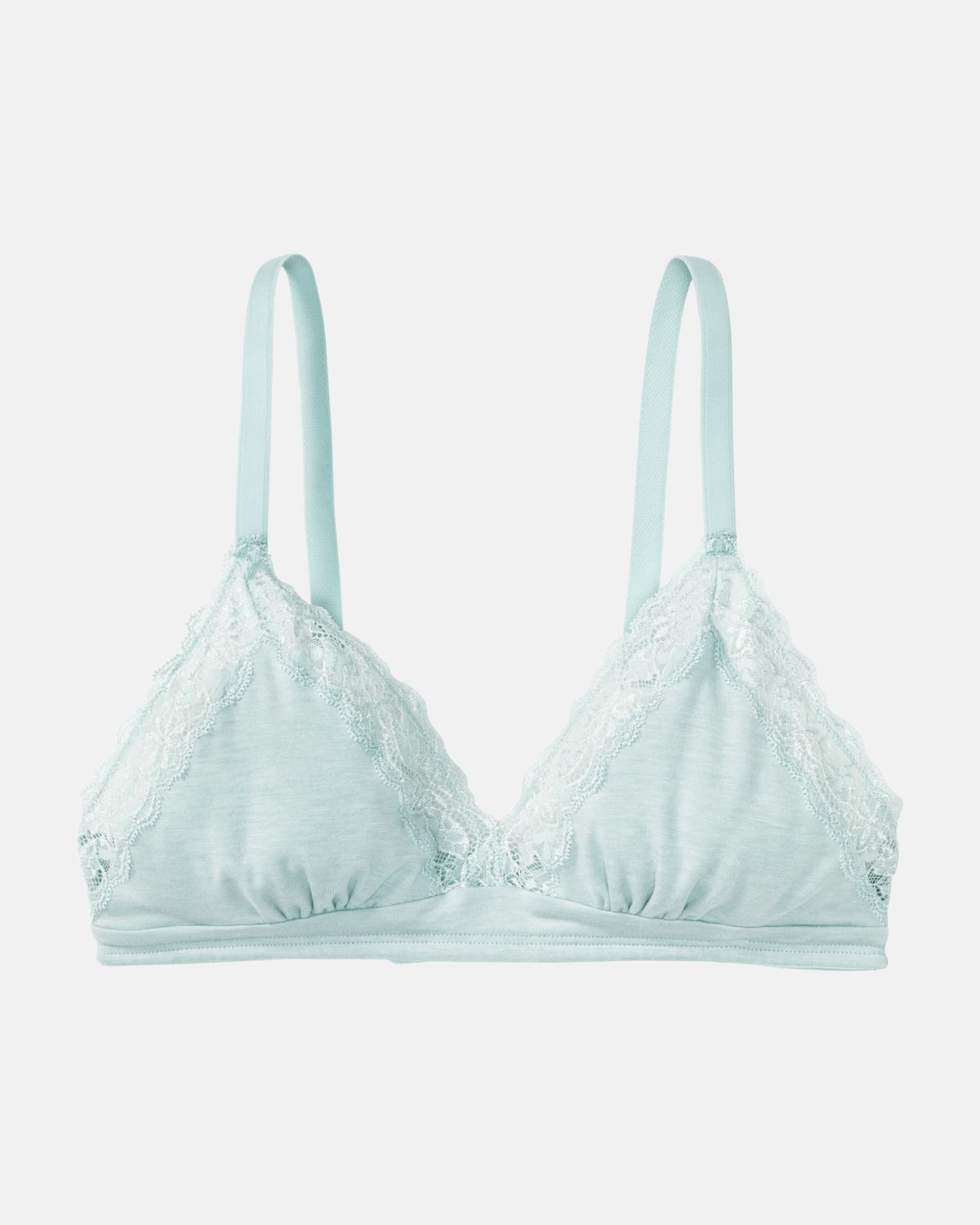 Soft BH in minze mélé aus der Serie Rahel, flach auf einer Oberfläche liegend.