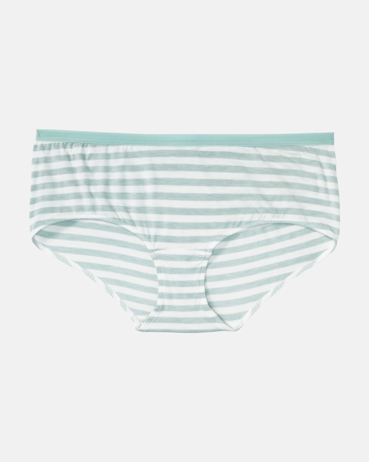 Hipster in minze / off white aus der Serie Regina, flach auf einer Oberfläche liegend.