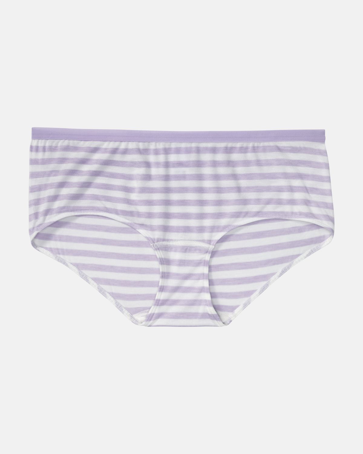 Hipster in lavendel / off white aus der Serie Regina, flach auf einer Oberfläche liegend.