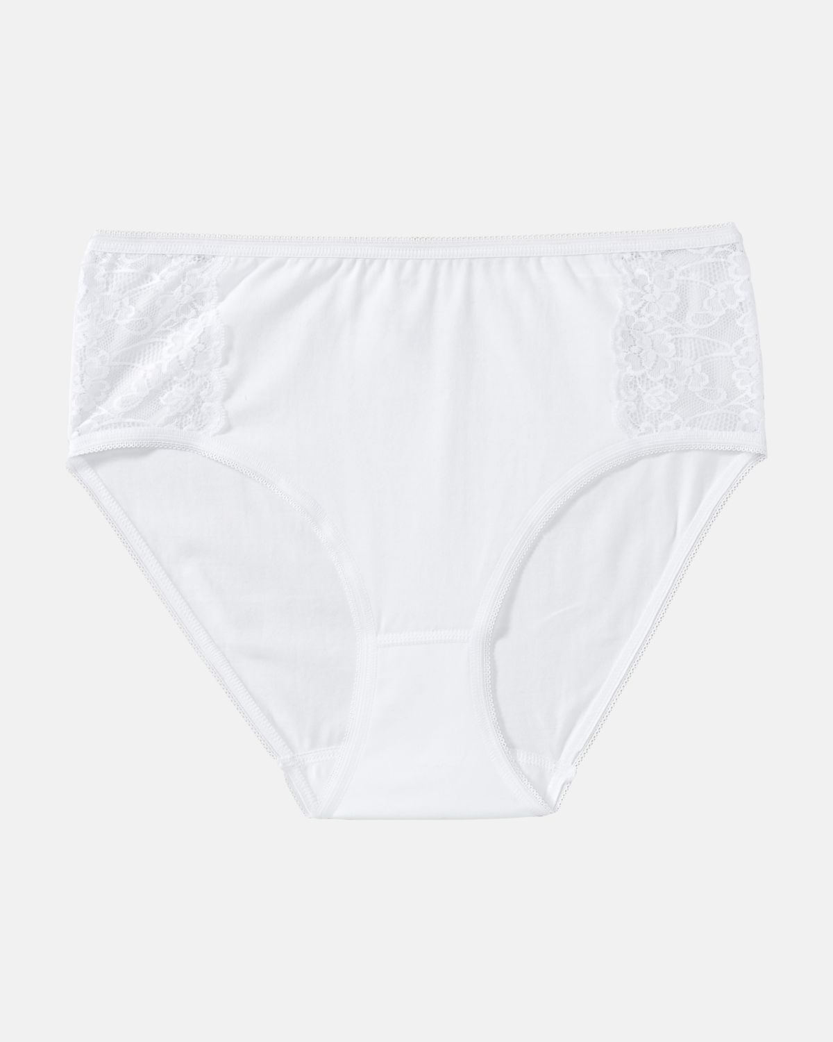 Ladypant in weiß aus der Serie Britta, flach auf einer Oberfläche liegend.